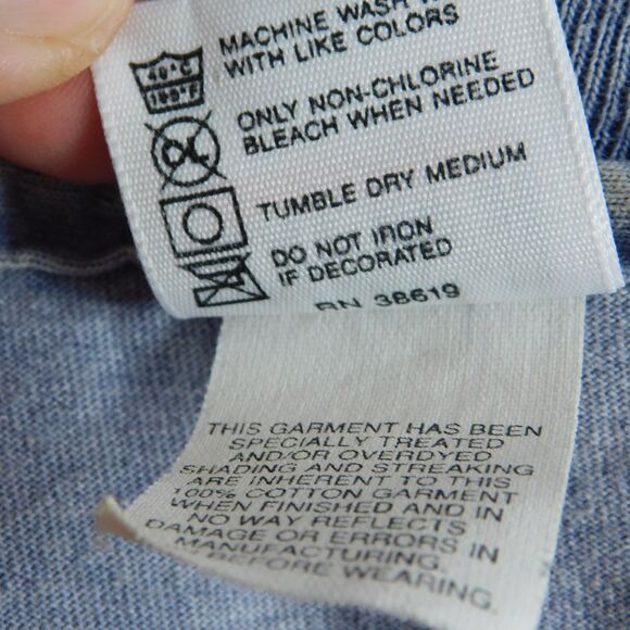 Vintage Anvil T-Shirt Blue Totem Fish 2-Side Graphic Tee L/XL? Single-Stitch USA - Picture 12 of 16